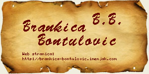 Brankica Bontulović vizit kartica
